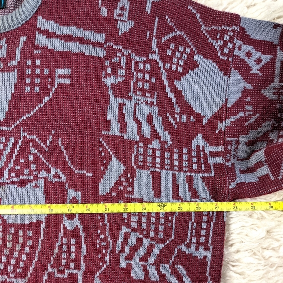 ✨SOLD✨Vintage 80s 90s Abstract Acrylic Sweater - Picture 6 of 7